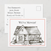 Aankondiging adreswijziging zwart-wit huis (Voorkant / Achterkant)