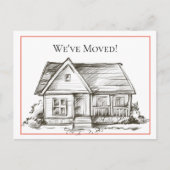 Aankondiging adreswijziging zwart-wit huis (Voorkant)