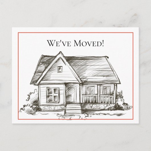 Aankondiging adreswijziging zwart-wit huis (Voorkant)