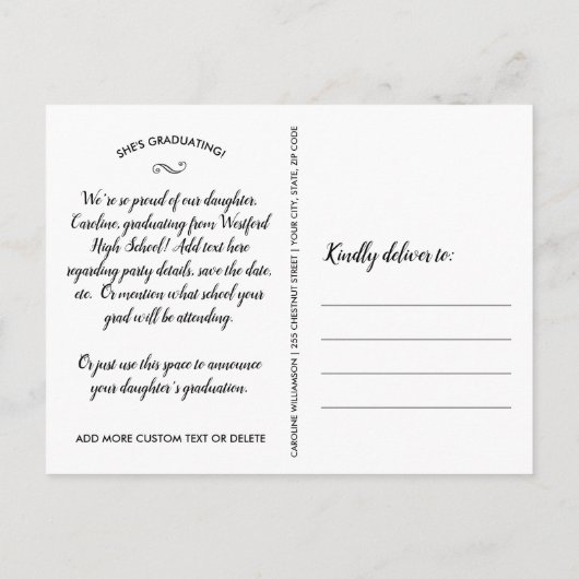 Aankondiging afstudeerder Foto Collage Afstuderen Briefkaart (Achterkant)