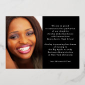 Aankondiging Afstudeerder Modern Photo Black Gold  (Achterkant)