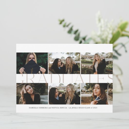 Aankondiging Afstudeerder moderne Multi-Photo Grad (Staand voorkant)