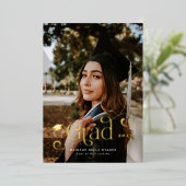 Aankondiging afstudeerder Swirly Font Afstuderen (Staand Voorkant)