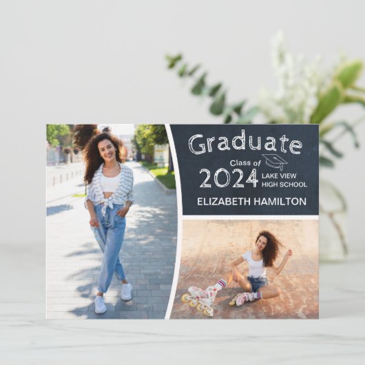 Aankondiging Afstudeerder van Chalkboard High Scho (Staand voorkant)