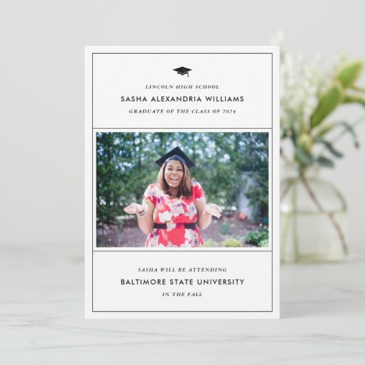 Aankondiging Afstudeerder van graduatie Cap Modern (Staand voorkant)