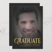 Aankondiging afstuderen 2017 Mannelijke gouden tek (Voorkant / Achterkant)