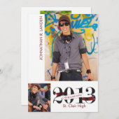 Aankondiging afstuderen  | 3 Foto Maroon (Voorkant / Achterkant)