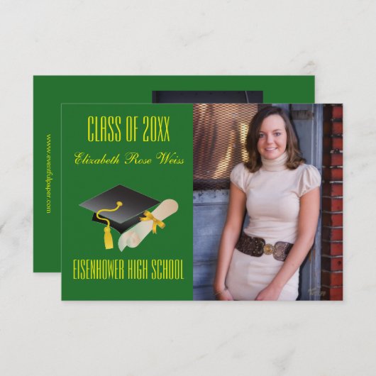 Aankondiging afstuderen - 3x5 Pet & diplomatie (Voorkant / Achterkant)