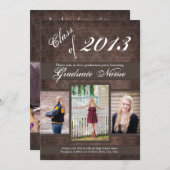 Aankondiging afstuderen - 4 Foto Grunge Damask (Voorkant / Achterkant)