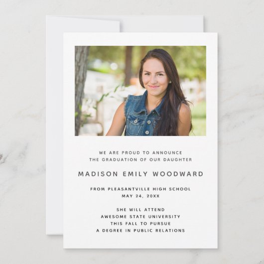 Aankondiging Afstuderen Aangepaste 2-foto's zwarte (Achterkant)