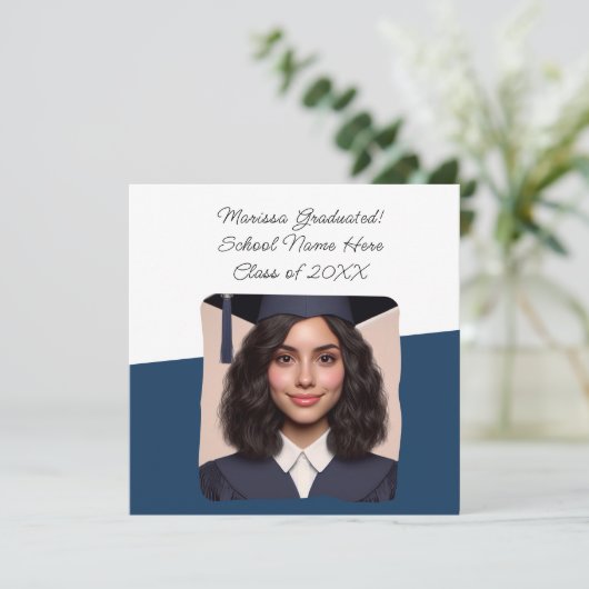 Aankondiging Afstuderen Aangepaste Foto Typografie (Staand voorkant)