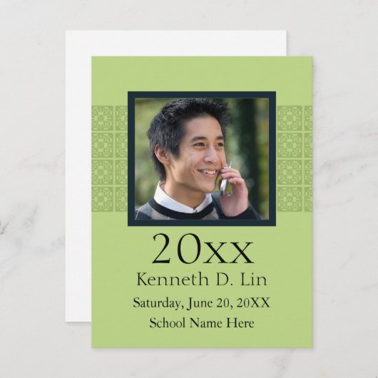 Aankondiging Afstuderen aangepaste fotosjabloon (Voorkant / Achterkant)