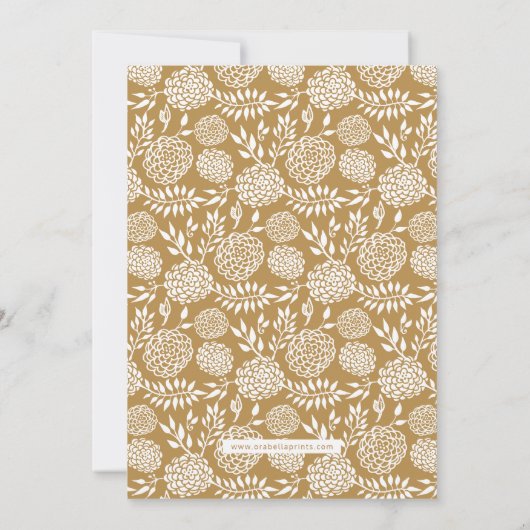 Aankondiging Afstuderen Aangepaste kleur Floral (Achterkant)