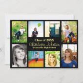 Aankondiging Afstuderen acht/negen foto's - zwart (Voorkant)