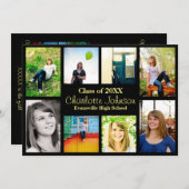 Aankondiging Afstuderen acht/negen foto's - zwart (Voorkant / Achterkant)