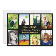 Aankondiging Afstuderen acht/negen foto's - zwart