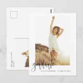 Aankondiging afstuderen Afstudeerder Foto minimali Briefkaart (Voorkant / Achterkant)