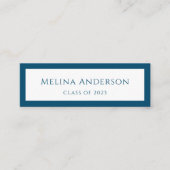 Aankondiging afstuderen Afstuderen Eenvoudig blauw (Voorkant)