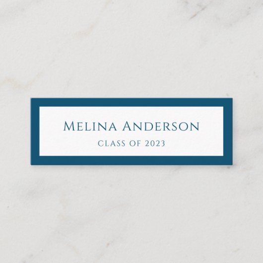 Aankondiging afstuderen Afstuderen Eenvoudig blauw (Voorkant)