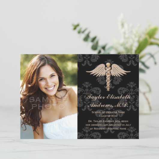 Aankondiging Afstuderen Aqua Blue Medical School (Staand voorkant)