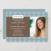 Aankondiging Afstuderen Argyle Preppy Foto (Voorkant / Achterkant)