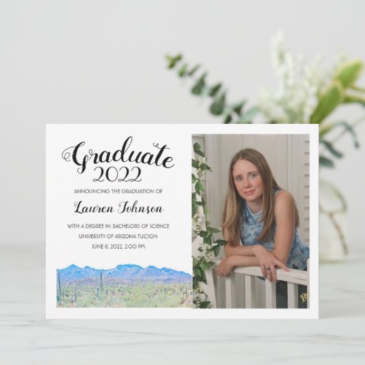 Aankondiging Afstuderen Arizona Desert Foto (Staand voorkant)