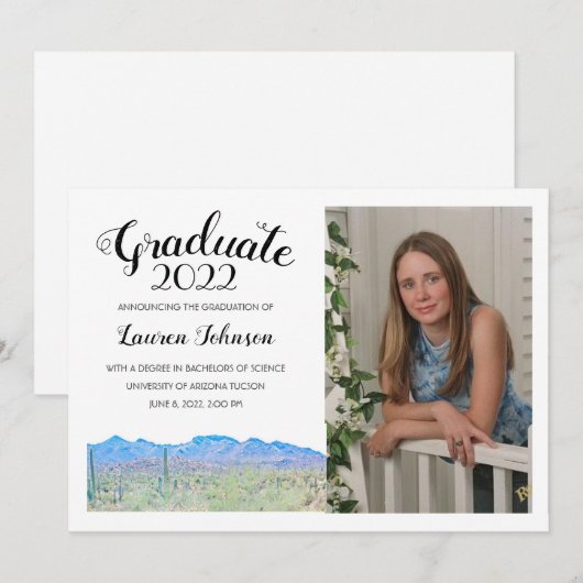 Aankondiging Afstuderen Arizona Desert Foto (Voorkant / Achterkant)