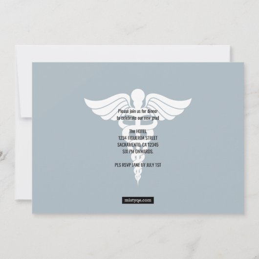 Aankondiging Afstuderen arts in huis (Achterkant)