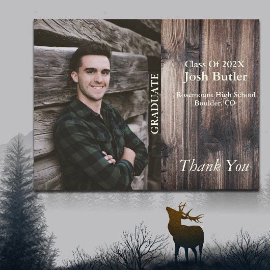 Aankondiging Afstuderen begroting en dank u Briefkaart