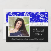 Aankondiging Afstuderen blauw Zwirly Vine (Voorkant)