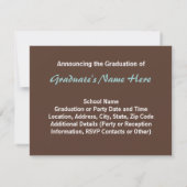 Aankondiging Afstuderen blauwe/bruine foto 3 (Achterkant)