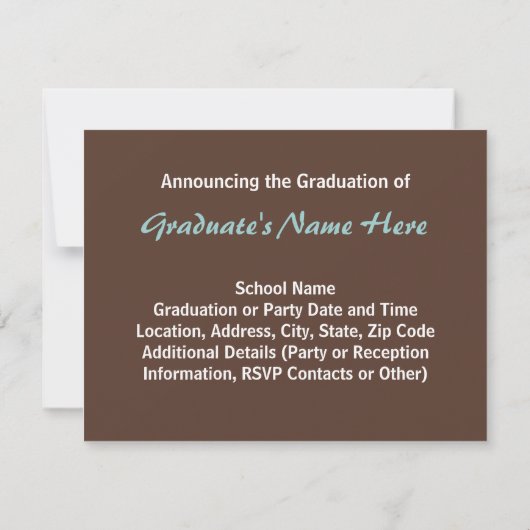 Aankondiging Afstuderen blauwe/bruine foto 3 (Achterkant)