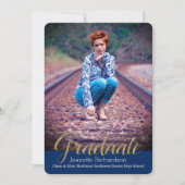 Aankondiging Afstuderen blauwe glitter Overlay (Voorkant)