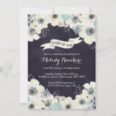 Aankondiging afstuderen - blauwe grijze anemonbloe (Voorkant)