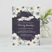 Aankondiging afstuderen - blauwe grijze anemonbloe (Staand voorkant)