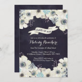 Aankondiging afstuderen - blauwe grijze anemonbloe (Voorkant / Achterkant)