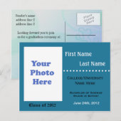 Aankondiging afstuderen blauwe universiteit (Voorkant / Achterkant)