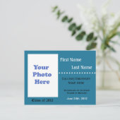 Aankondiging afstuderen blauwe universiteit (Staand voorkant)