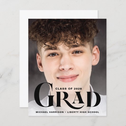 Aankondiging Afstuderen budget groot type foto (Voorkant / Achterkant)