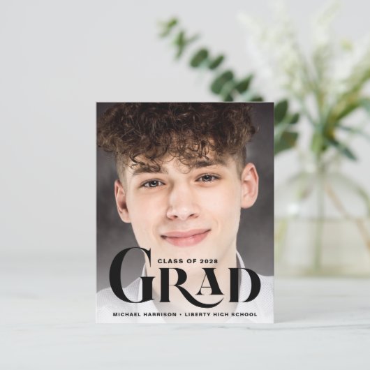 Aankondiging Afstuderen budget groot type foto (Staand voorkant)