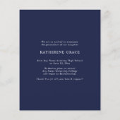 Aankondiging Afstuderen budget Navy Blue Script (Achterkant)