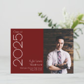 Aankondiging Afstuderen Burgandy School Color (Staand voorkant)