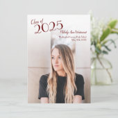 Aankondiging Afstuderen Burgandy School Color (Staand voorkant)