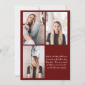 Aankondiging Afstuderen Burgandy School Color (Achterkant)