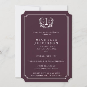 Aankondiging Afstuderen Burgundy/White Law School