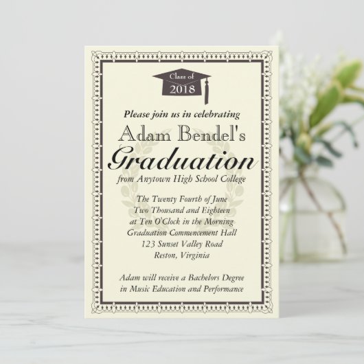 Aankondiging afstuderen certificaat (Staand voorkant)