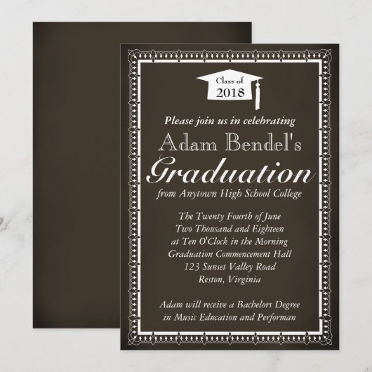 Aankondiging afstuderen Certificaat - schoolbord (Voorkant / Achterkant)