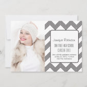 Aankondiging Afstuderen Chic Chevron Zigzag (Voorkant)