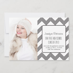 Aankondiging Afstuderen Chic Chevron Zigzag