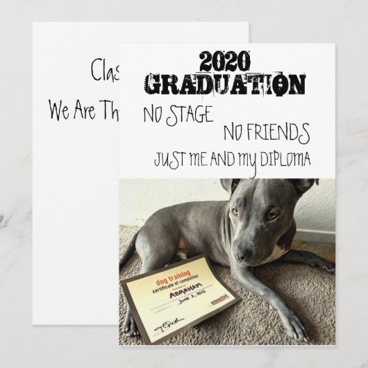 Aankondiging afstuderen - Coronavirus 2020 - grapp (Voorkant / Achterkant)